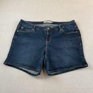 Torrid Jean Shorts Womens Plus 18 Blue Denim Stretch 5 Pocket Flat Front